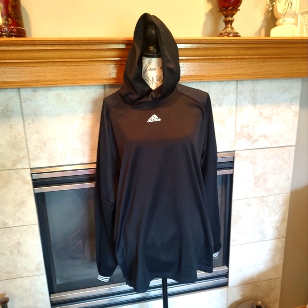 Adidas Black XL Cross Cross Neck Pullover Hoodie!